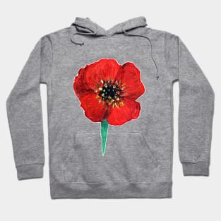 Red poppy flower, Floral Hoodie